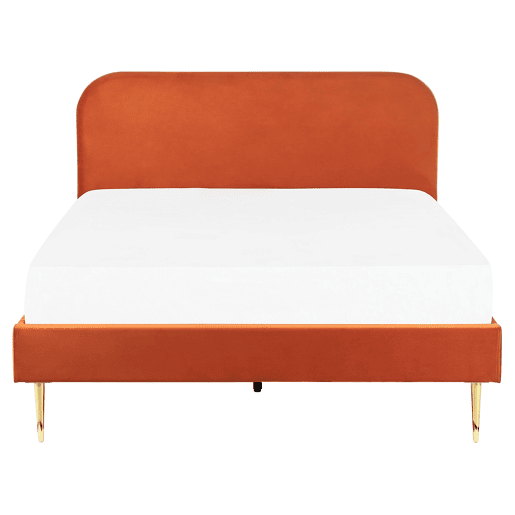 Cama Veludo FLAYAT 160 x 200 cm Laranja