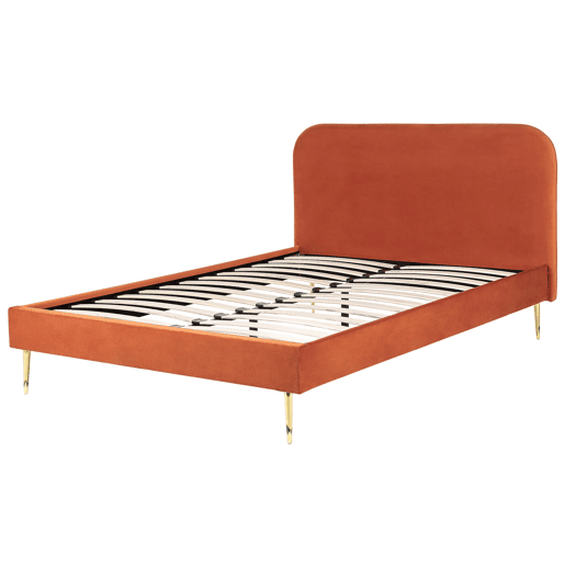 Cama Veludo FLAYAT 160 x 200 cm Laranja