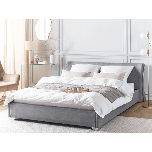 Cama Tecido PARIS 160 x 200 cm Cinzento Cama Tecido PARIS 160 x 200 cm Cinzento