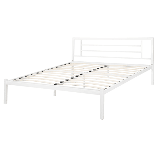 Cama Metal CUSSET 160 x 200 cm Branco