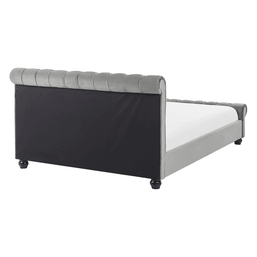 Cama Veludo AVALLON 140 x 200 cm Cinzento