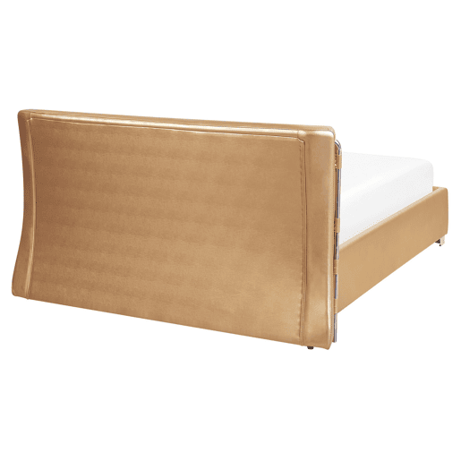 Cama com LED Pele PARIS 160 x 200 cm LED Dourado