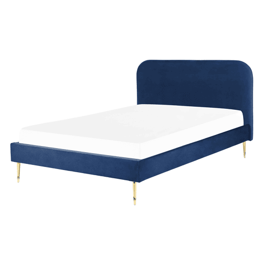 Cama Veludo FLAYAT 140 x 200 cm Azul marinho