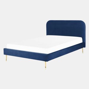 Cama Veludo FLAYAT 140 x 200 cm Azul marinho