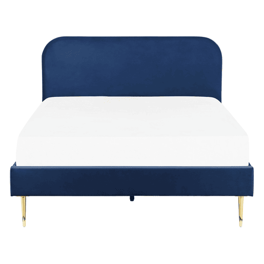 Cama Veludo FLAYAT 140 x 200 cm Azul marinho