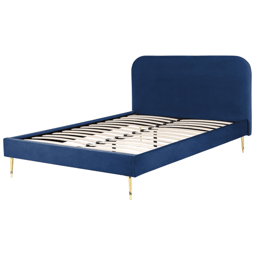 Cama Veludo FLAYAT 140 x 200 cm Azul marinho