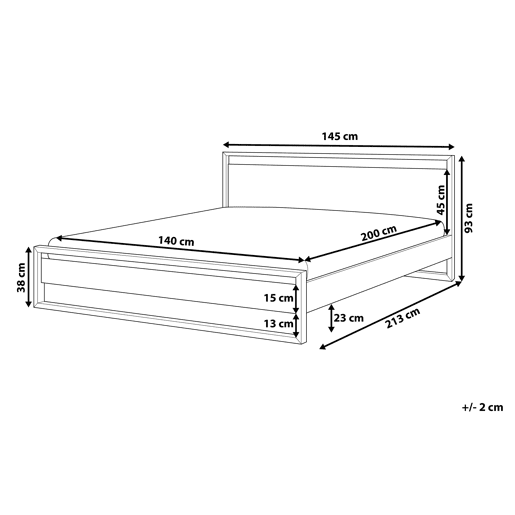 Cama Pinho GIULIA 140 x 200 cm Castanho escuro