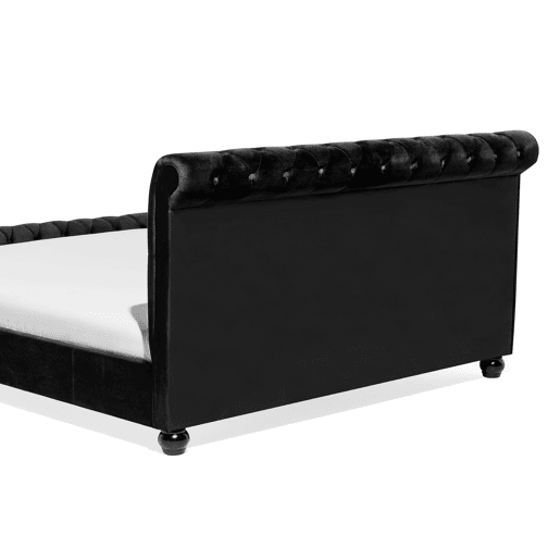 Cama Veludo AVALLON 180 x 200 cm Preto