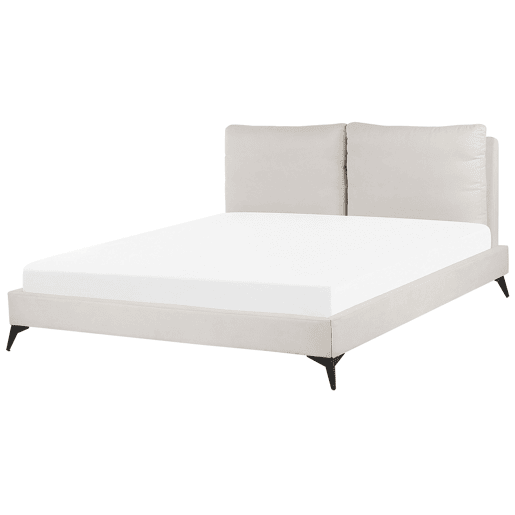 Cama Chenille MELLE 180 x 200 cm Creme claro