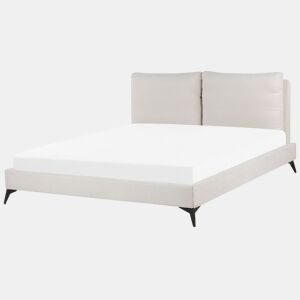 Cama Chenille MELLE 180 x 200 cm Creme claro