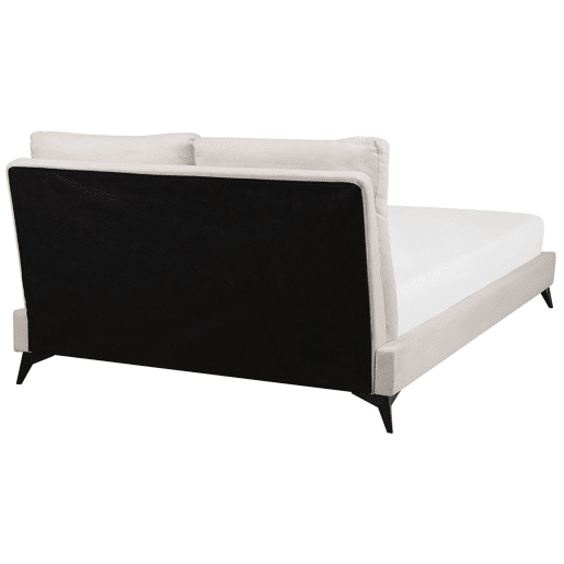 Cama Chenille MELLE 180 x 200 cm Creme claro
