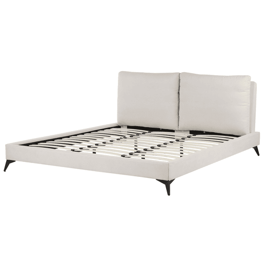 Cama Chenille MELLE 180 x 200 cm Creme claro