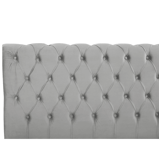 Cama Veludo AVALLON 160 x 200 cm Cinzento