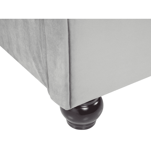 Cama Veludo AVALLON 160 x 200 cm Cinzento