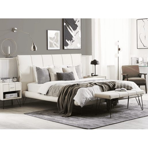 Cama Pele sintética BETIN 180 x 200 cm Creme