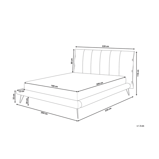 Cama Pele sintética BETIN 180 x 200 cm Creme