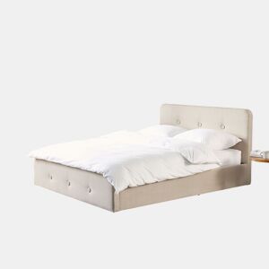 Cama baú Cama Tecido RENNES 160 x 200 cm Creme