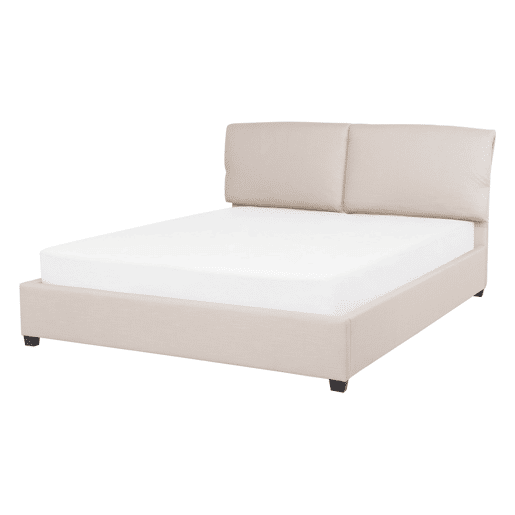 Cama Tecido BELFORT 140 x 200 cm Creme claro
