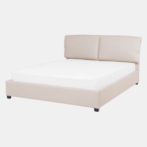 Cama Tecido BELFORT 140 x 200 cm Creme claro