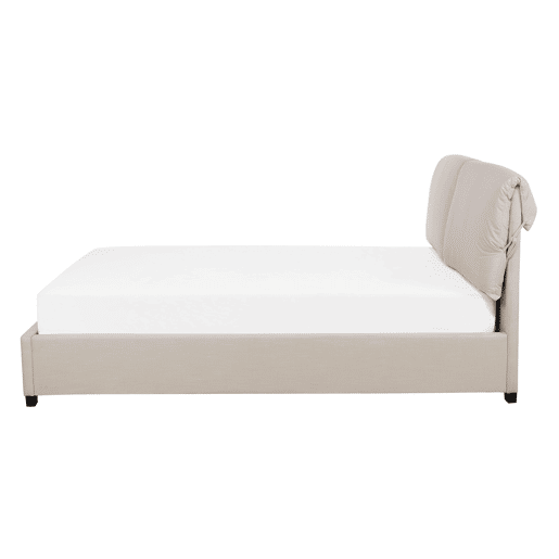 Cama Tecido BELFORT 140 x 200 cm Creme claro