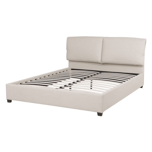 Cama Tecido BELFORT 140 x 200 cm Creme claro