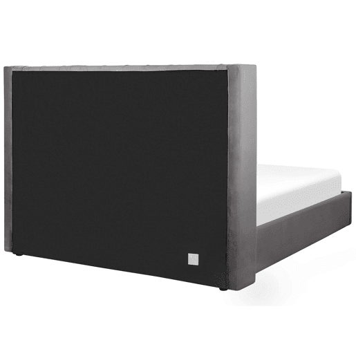 Cama baú Veludo LUBBON 180 x 200 cm Cinzento