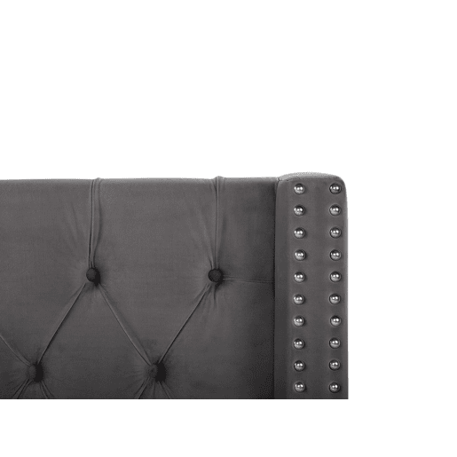 Cama baú Veludo LUBBON 180 x 200 cm Cinzento