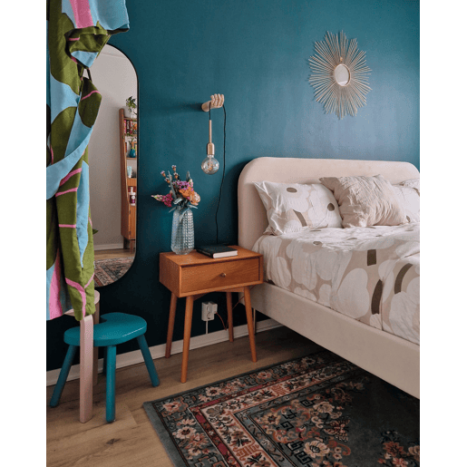 Cama Veludo FLAYAT 160 x 200 cm Creme claro