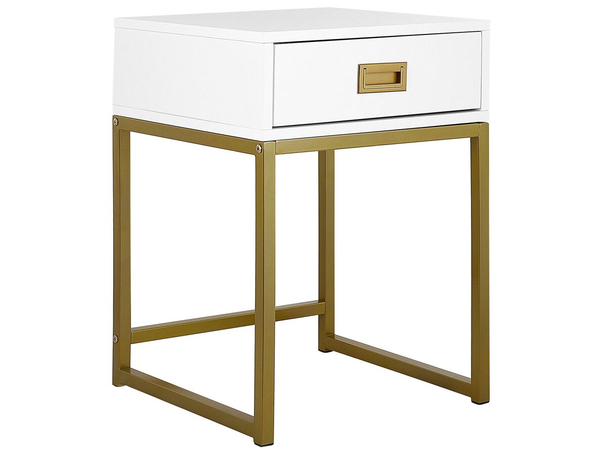 Beliani Mesa auxiliar LARGO 40x40 Blanco
