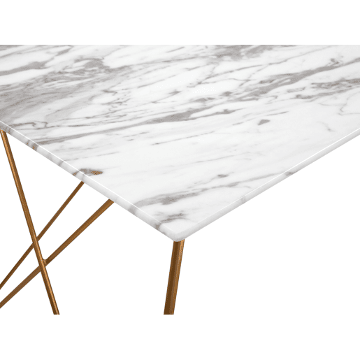 Mesa de jantar KENTON Mármore branco 140 cm 80 cm Vidro de segurança (temperado)