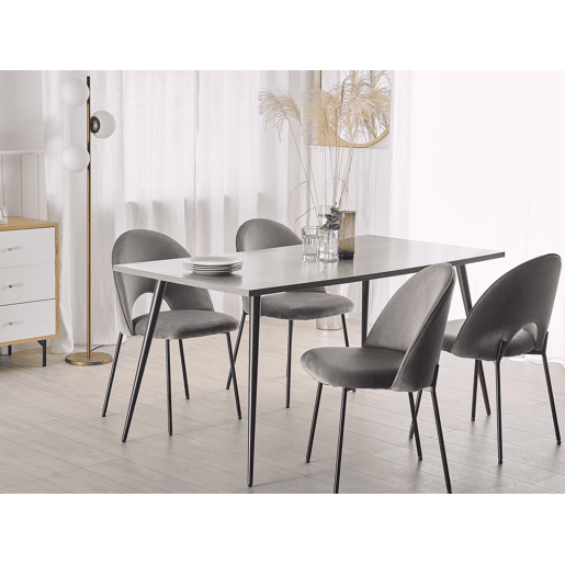 Mesa de jantar SANTIAGO Efeito de betão cinzento 160 cm 80 cm