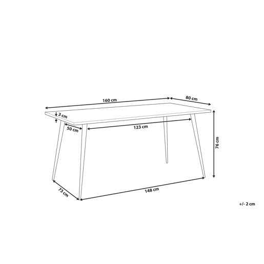 Mesa de jantar SANTIAGO Efeito de betão cinzento 160 cm 80 cm