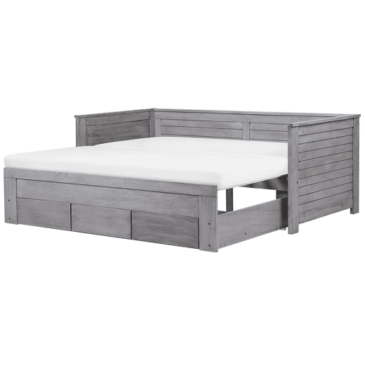 Cama com gavetas de arrumação Madeira CAHORS 90 x 200 cm Cinzento