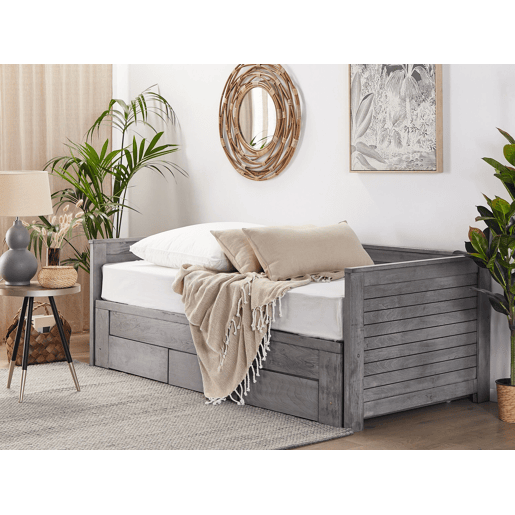 Cama com gavetas de arrumação Madeira CAHORS 90 x 200 cm Cinzento
