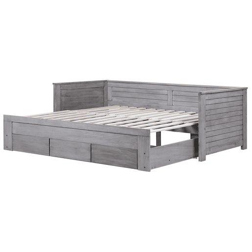 Cama com gavetas de arrumação Madeira CAHORS 90 x 200 cm Cinzento