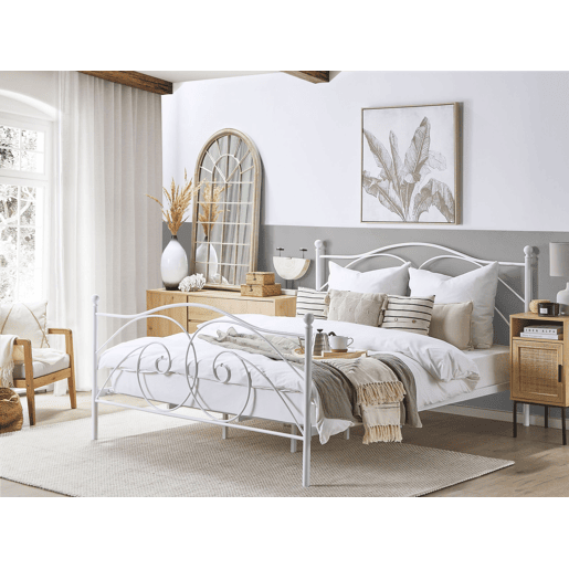 Cama Metal DINARD 180 x 200 cm Branco