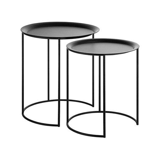 Conjunto de 2 mesas de apoio TWINS Metal Preto