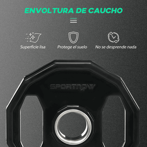 SPORTNOW Conjunto de 2 Discos de Pesos Olímpicos 5 kg Ø24x3,5 cm Ferro Fundido Placas de Pesos com Orifício de 50 mm para Barra Treino Fitness em Casa ou Ginásio Preto