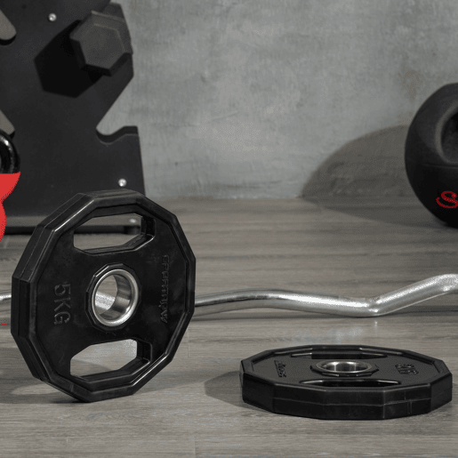SPORTNOW Conjunto de 2 Discos de Pesos Olímpicos 5 kg Ø24x3,5 cm Ferro Fundido Placas de Pesos com Orifício de 50 mm para Barra Treino Fitness em Casa ou Ginásio Preto