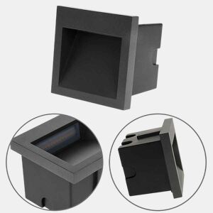 Luz acrílica de encastrar para exterior cor cinzenta série mustang 9cm