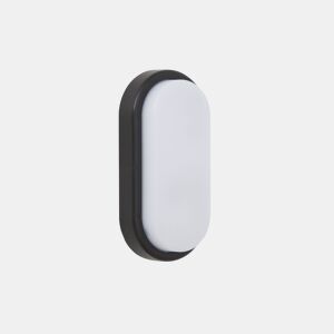 candeeiro de parede exterior em policarbonato cor preta série surf exterior 19,9cm