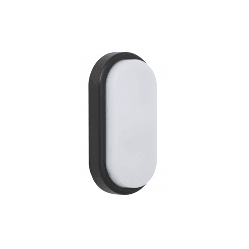 candeeiro de parede exterior em policarbonato cor preta série surf exterior 19,9cm