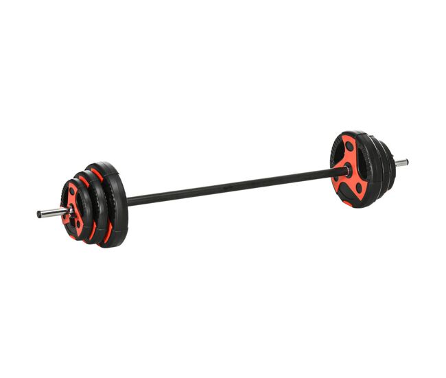 Sportnow juego de barra de pesas 20 kg set de pesas ajustables con 6 discos 1,25 kg 2,5 kg 5 kg y 1 barra juego de mancuernas para entrenamiento
