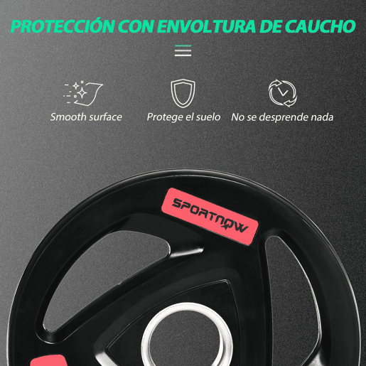 SPORTNOW Conjunto de 2 Discos de Pesos Olimpicos 10kg Ferro Fundido Placas de Peso Revestido em Borracha com Orifício de 5cm para Treinamento Fitness em Ginásio Casa Ø32x4cm Preto SPORTNOW Conjunto de 2 Discos de Pesos Olimpicos 10kg Ferro Fundido Placas de Peso Revestido em Borracha com Orifício de 5cm para Treinamento Fitness em Ginásio Casa Ø32x4cm Preto