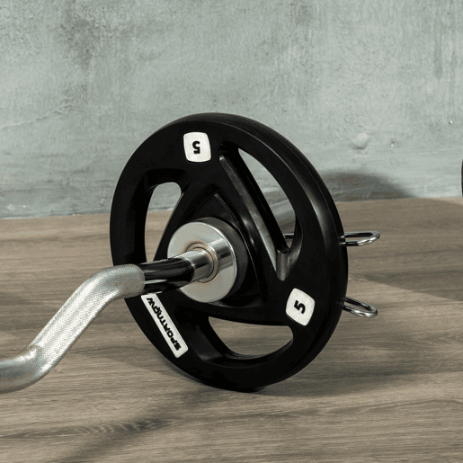 SPORTNOW Conjunto de 2 Discos de Pesos Olimpicos 5kg Ferro Fundido Placas de Peso Revestido em Borracha com Orifício de 5cm para Treinamento Fitness em Ginásio Casa Ø24x3,5 cm Preto