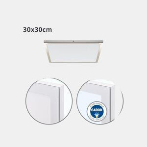 painel de led quadrado alumínio cor níquel série voltaire 30cm