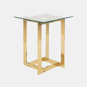 Mesa de apoio CRYSTAL Vidro de segurança (temperado) Dourado