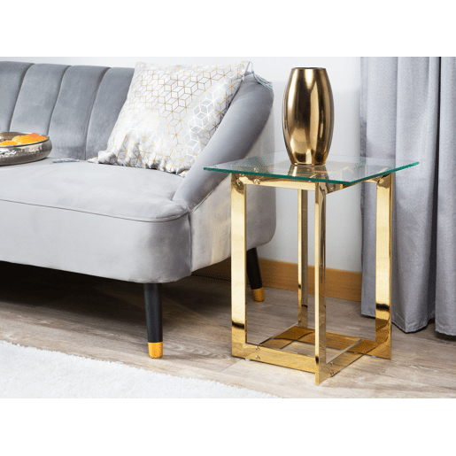 Mesa de apoio CRYSTAL Vidro de segurança (temperado) Dourado