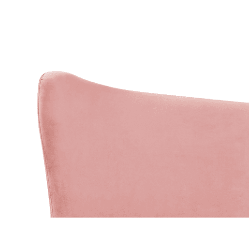 Cama Veludo CHALEIX 160 x 200 cm Rosa pêssego