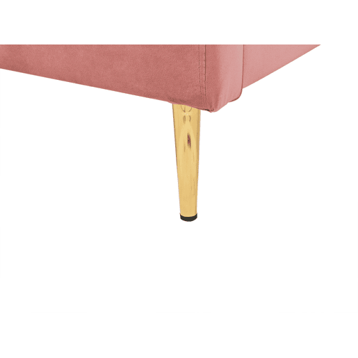Cama Veludo CHALEIX 160 x 200 cm Rosa pêssego
